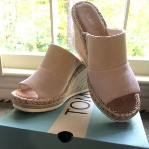 Toms Monica Mule Peony Suede / Subtle Metallic